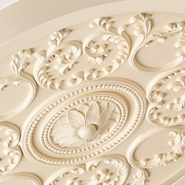 Modern Minimalist Carved Iron Resin Acrylic LED Flush Mount Ceiling Light For Bedroom - Image 8