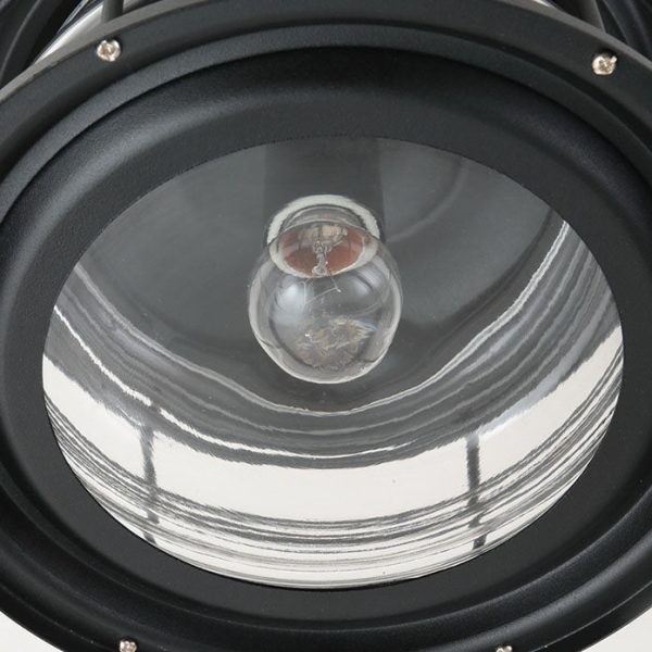 Industrial Vintage Glass Drum 1-Light Outdoor Semi-Flush Mount Ceiling Light - Image 9