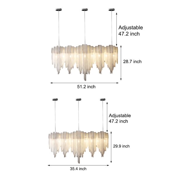 Waves Aluminum Tassel Chain 3 Step Dimming Artistic Nordic Chandelier - Image 7