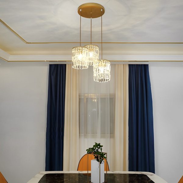 Cylindrical Crystal Shade Three Step Dimming Nordic Hanging Lights Fixture - Image 6