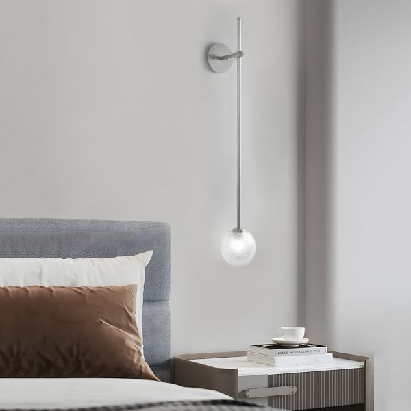 1-Light Glass Bubble Globe Slim Wall Light - Image 8