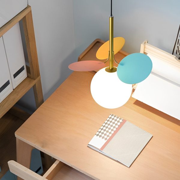 Colorful Creative Glass Flower Leaves Nordic Pendant Lights Chandelier - Image 6