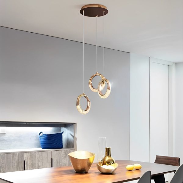 Ring Shaped LED Electroplated Metal Modern Pendant Light Hanging Lamp Chandeliers - Image 3