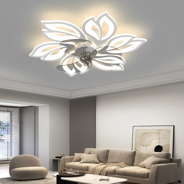 Flower Smart Silent Stepless Dimming LED Modern Ceiling Fan Light - Image 8