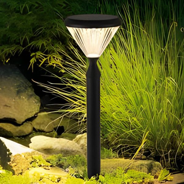 Round Waterproof Light Control LED Black Modern Solar Outdoor Lights - Image 4