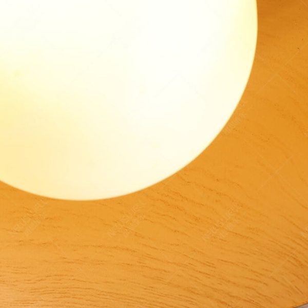 Minimalist Dome Wood Grain Iron 1-Light Semi- Flush Mount Ceiling - Image 9