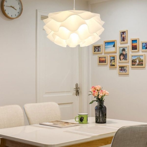 Modern Minimalist Floral Petal Multi-Layered Acrylic 1-Light Pendant Light - Image 15