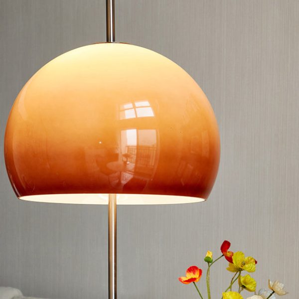 Contemporary Retro Mushroom Hardware Glass 2-Light Standing Floor Lamp For Living Room - Image 6