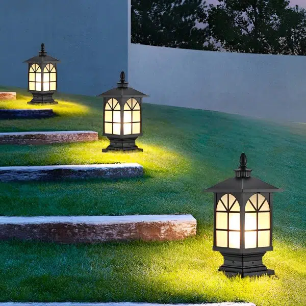 Retro Creative Waterproof Modern Outdoor Fence Post Lights Pillar Lamp - Image 9