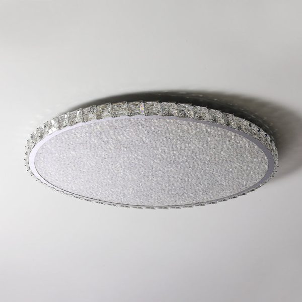 Modern Luxury Stainless Steel Crystal Round Square Rectangular LED Flush Mount Ceiling Light For Living Room - Image 24
