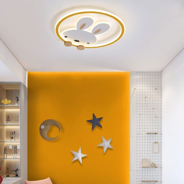 Childlike Modern Simple Cartoon Rabbit Design LED Flush Mount Light - Image 22