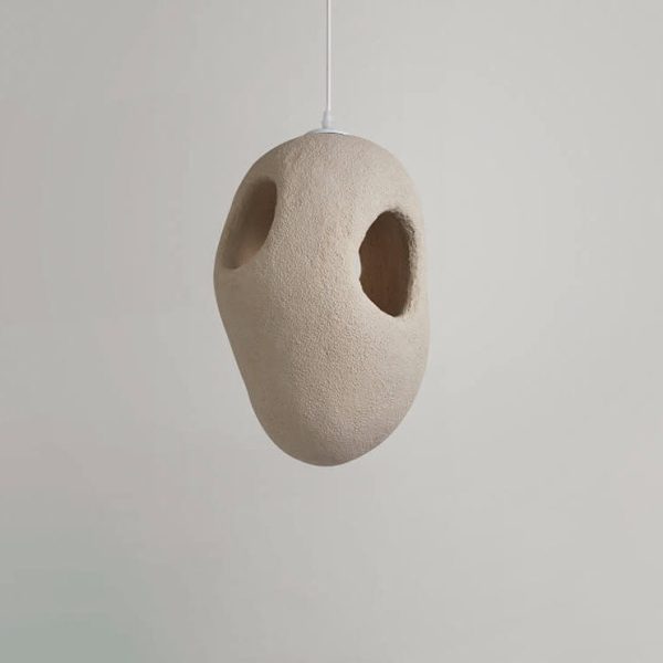 Japanese Wabi-sabi Resin Geometric Circle 1-Light Pendant Light - Image 22