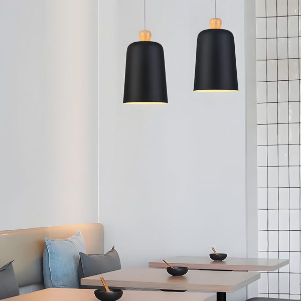 Pleat Box LED Pendant Light 1-Light Black/White Aluminum Hanging Lamp - Image 2
