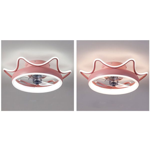 Nordic Light Luxury Round Wrought Iron LED Flush Mount Ceiling Fan Light - Image 7