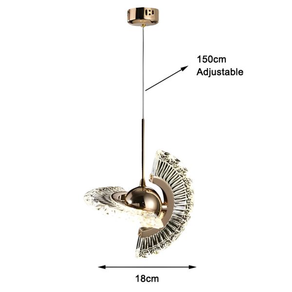 Creative Circle Anodized Acrylic LED Modern Pendant Lighting Hanging Lamp - Image 12