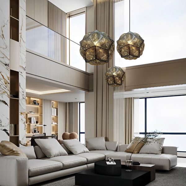 Irregular Ball 3D Stainless Steel Postmodern Chandelier Pendant Lights - Image 2