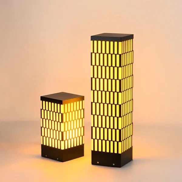 Retro Grid Designed Waterproof LED Black Modern Lawn Lamp Outdoor Lighting - Image 10