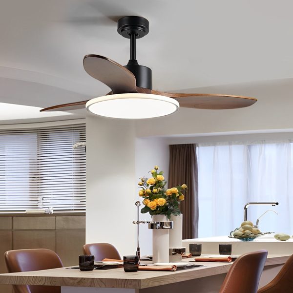 Wood Mute 3 Step Dimming LED Nordic Ceiling Fans Light with Remote Control - Image 8