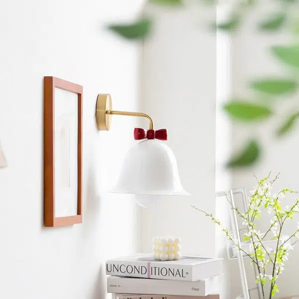 French Minimalist Bell Butterfly Iron 1-Light Wall Sconce Lamp - Image 3