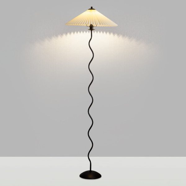 Vintage Fabric Pleated Shade 1-Light Standing Floor Lamp - Image 4