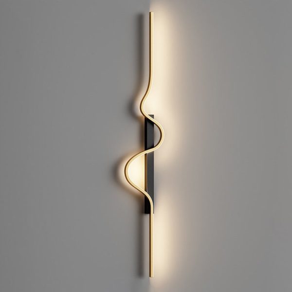 Modern Minimalist Aluminum Corrugated Strip Iron Frame LED Wall Sconce Lamp For Bedroom - Image 9