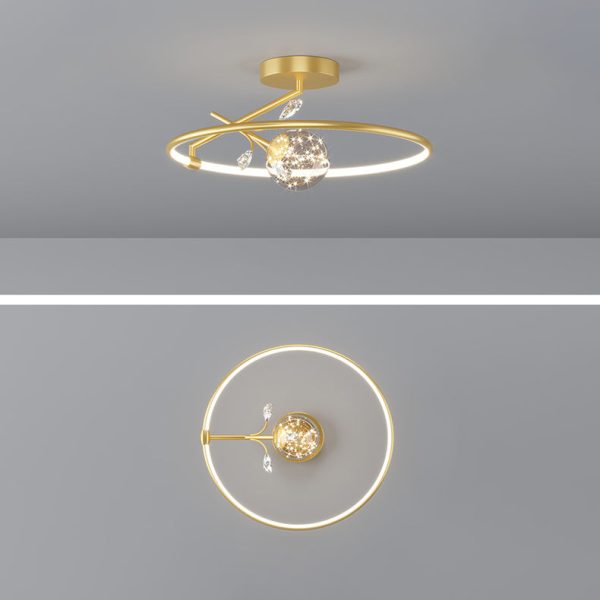 Modern Art Deco Iron Geometrical Ring Star LED Pendant Light For Living Room - Image 11