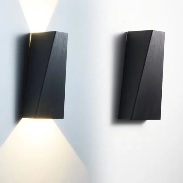 Modern Minimalist Brushed Aluminum Geometric Square LED Wall Sconce Lamp - Image 18