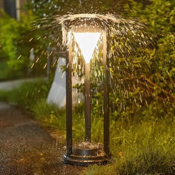 Adjustable Brightness LED Solar Path Lights Outdoor Black Modern Lawn Lamp - Image 6