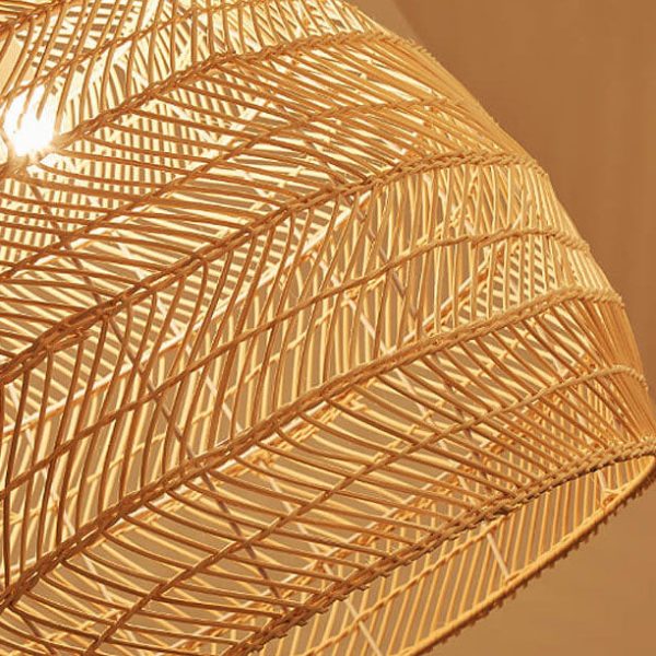 Rattan Weaving 1-Light Dome Pendant Light - Image 10