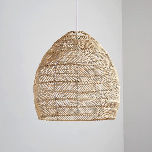 Rattan Weaving 1-Light Dome Pendant Light - Image 11