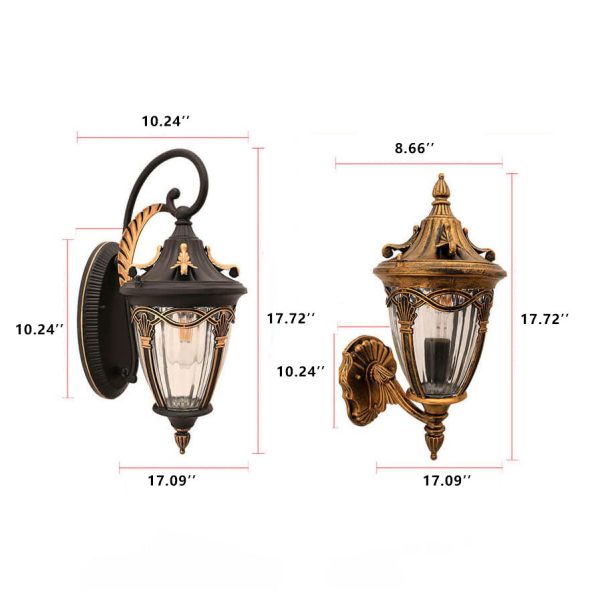 European Maple Lantern Outdoor Waterproof 1-Light Wall Sconce Lamp - Image 12