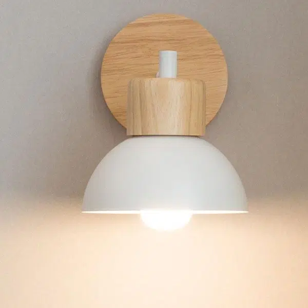 Nordic Wood Metal 1-Light Wall Sconce Lamps - Image 8