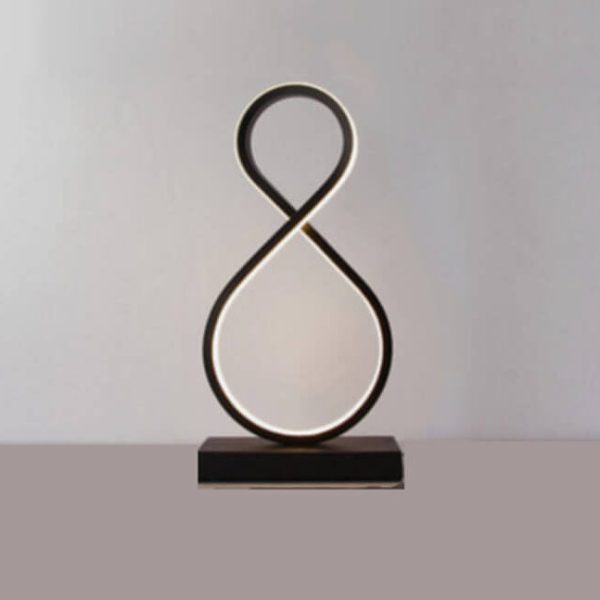 Minimalist Bending Line Spiral 8 Shape 1-Light LED Table Lamps