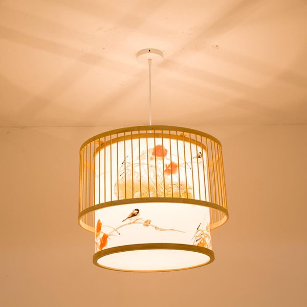 Chinese Bamboo Weaving 1 Light Cylindrical Pendant Light - Image 9