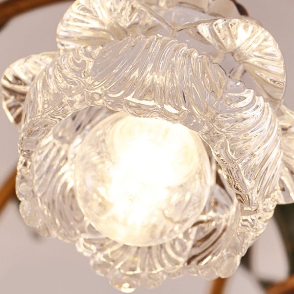 Pastoral Creative Flowers 3 Step Dimming American Style Ceiling Light Fixture - Image 7