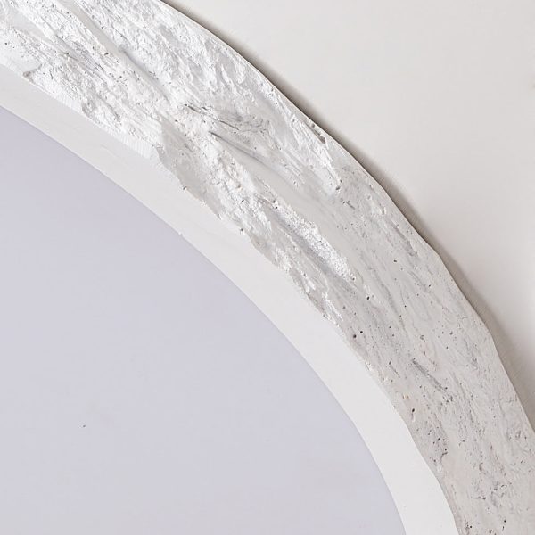 Modern Minimalist Round Stone Grain Resin Iron LED Flush Mount Ceiling Light For Bedroom - Image 7