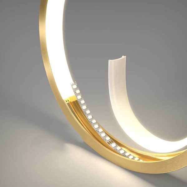 Luxury Double Ring Combination Design LED Flush Mount Fan Light - Image 7