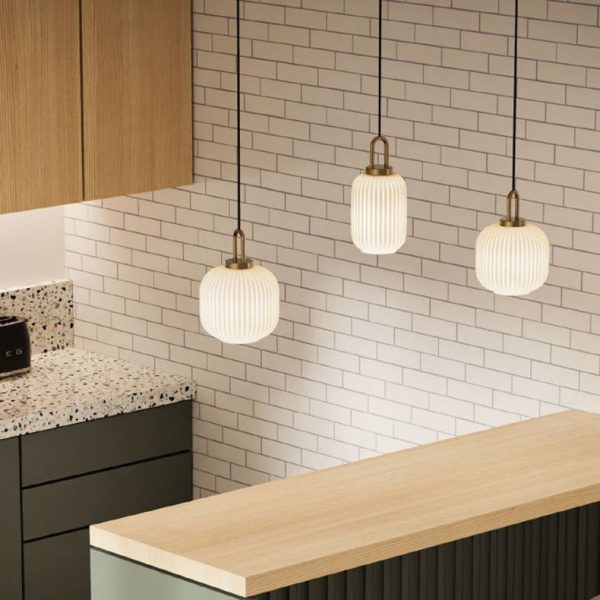 Contemporary Nordic Round Oval Pumpkin Stainless Steel Striped Glass 1-Light Pendant Light For Living Room - Image 15