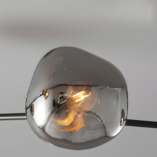3/5/8-Light Molecule Dimpled Lava Glass Chandelier with Black Metallic Arms - Image 7