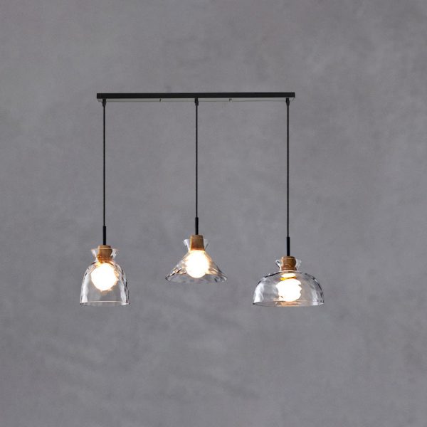 Nordic Clear Rippled Glass Shaded 1-Light Pendant Light - Image 19