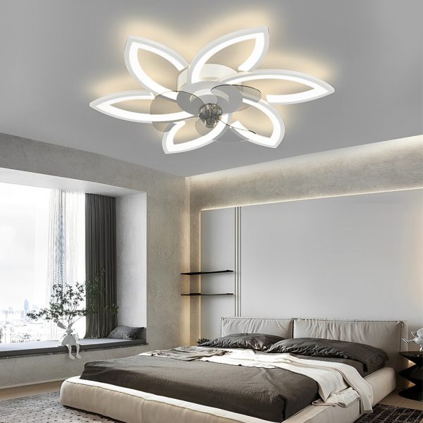 Flower Smart Silent Stepless Dimming LED Modern Ceiling Fan Light - Image 3