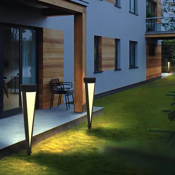 Round Outdoor Waterproof LED Gray Modern Solar Outdoor Lights Lawn Lamp - Image 11