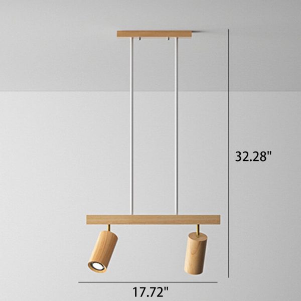 Nordic Minimalist Solid Wood Spotlight Track 2/3/4 Light Chandelier - Image 10