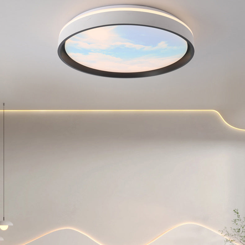 13-5c8d7670-69a7-4afb-b686-5e89244e276e.jpg Modern Simplicity Iron Acrylic Round Square Rectangular Sunny Sky LED Flush Mount Ceiling Light For Living Room - Image 1