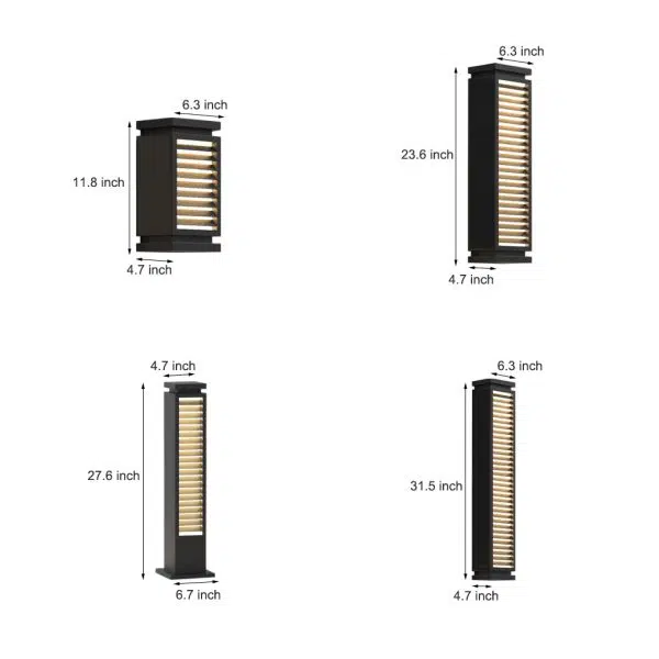 Sleek Stainless Steel LED Louvered Pathway Light Modern Waterproof Design - Image 9