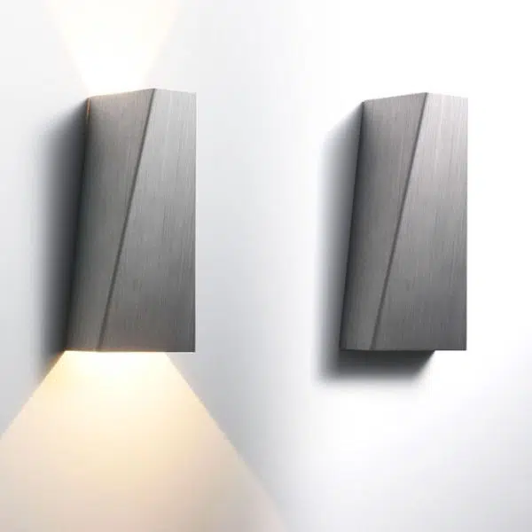 Modern Minimalist Brushed Aluminum Geometric Square LED Wall Sconce Lamp - Image 19
