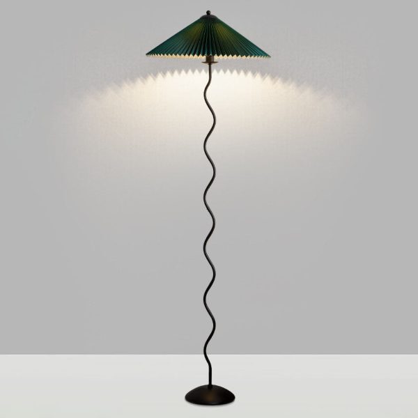 Vintage Fabric Pleated Shade 1-Light Standing Floor Lamp - Image 5