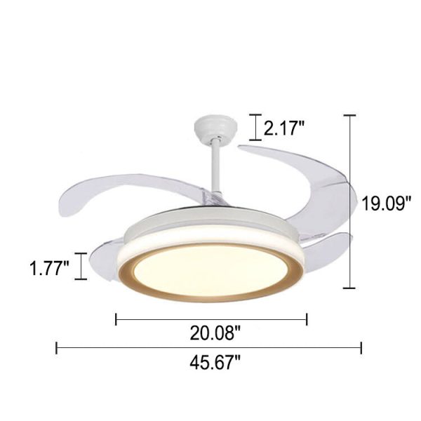 Nordic Invisible Fan Round Design LED  Downrods Ceiling Fan Light - Image 5