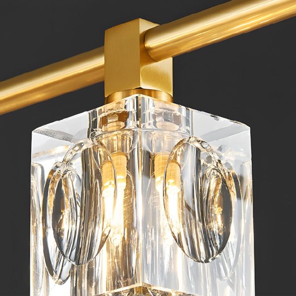 Modern Copper Crystal Cube Semi-Flush Mount Light Fixture, 4/6/8-Light - Image 7