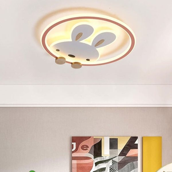 Childlike Modern Simple Cartoon Rabbit Design LED Flush Mount Light - Image 23